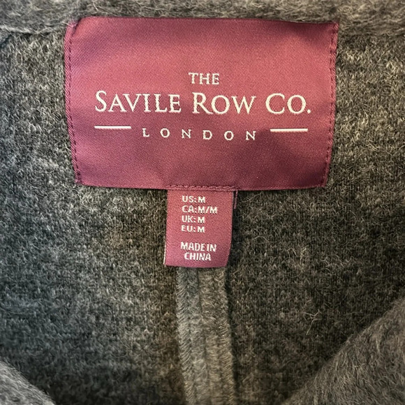 The Seville Row Co London Women’s (M) Gray Wool Pea Coat Peter Pan Collar - Picture 5 of 6